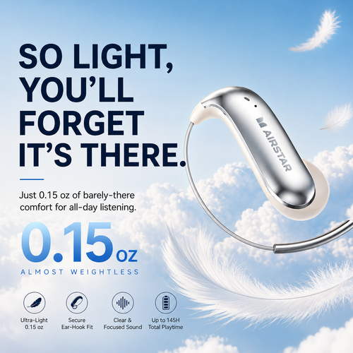 🎧 Ultra-Light Ear-Hook Wireless Earbuds – Secure Fit, Hi-Fi Sound & Long Battery Life