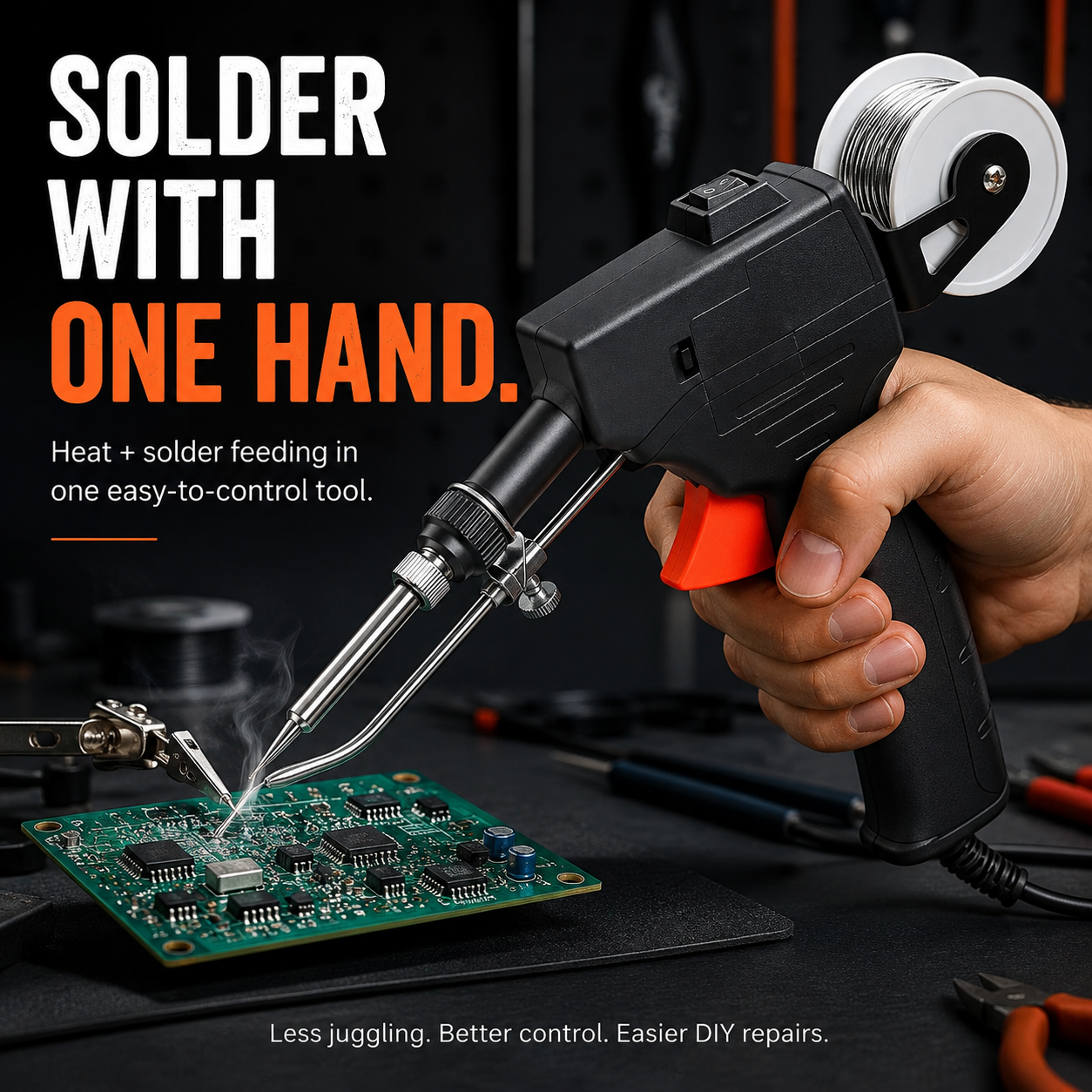 🔥 One-Hand Trigger-Feed Soldering Gun – Easy Soldering for DIY & Electronics Repair