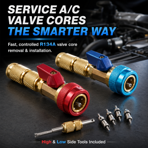 🔧 R134A A/C Valve Core Remover & Installer Kit – Fast, Controlled A/C Service