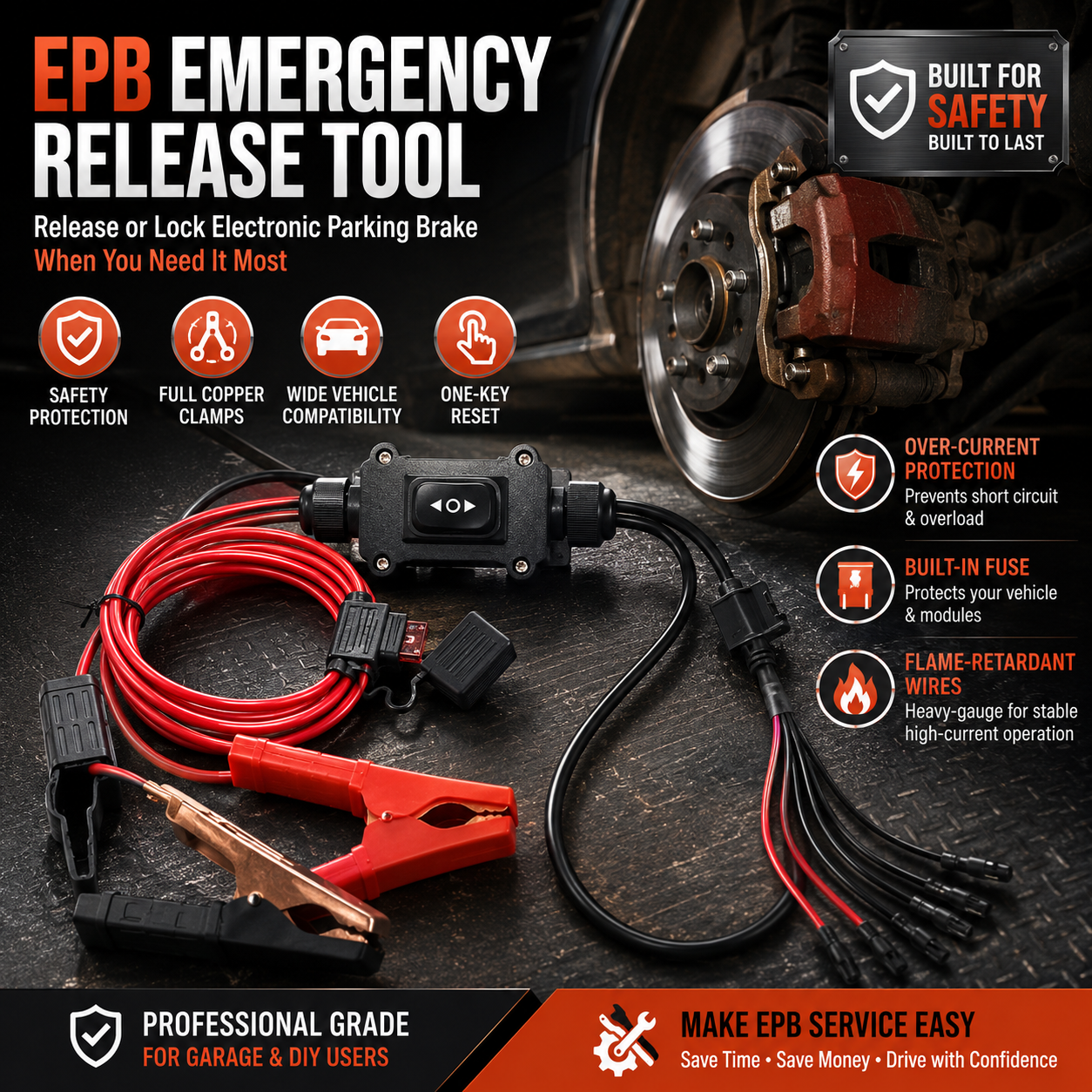 🚗 EPB Emergency Brake Release Tool – Dual Motor Control | Universal Electronic Parking Brake Service Kit