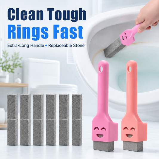 Pumice Stone Toilet Cleaner – Extra-Long Handle Hard Water Ring Remover