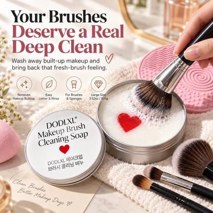 ✨ 2-in-1 Makeup Brush Cleaning Soap & Silicone Pad – Deep Clean Brushes & Sponges
