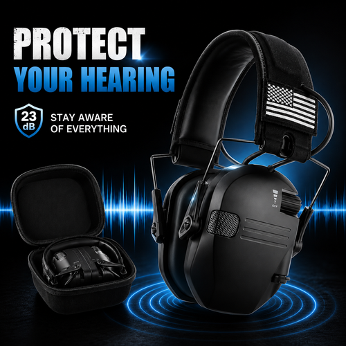 🔇 23dB Electronic Shooting Hearing Protection Earmuffs.