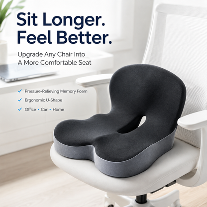 🪑 Ergonomic Memory Foam Seat Cushion – Ultimate Comfort Support for Office, Car & Home