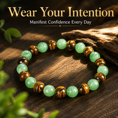 💰 Money Attraction Crystal Bracelet – Green Aventurine & Tiger Eye Lucky Beaded Bracelet for Abundance, Confidence & Everyday Wear