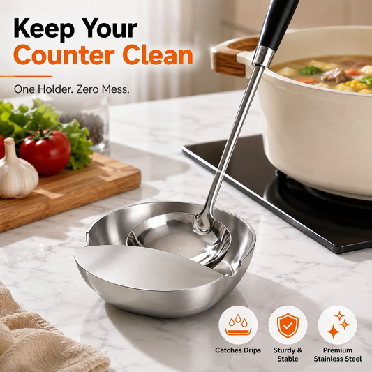 ✨ Stainless Steel Pot Lid & Spoon Rest – Keep Your Counter Clean While You Cook