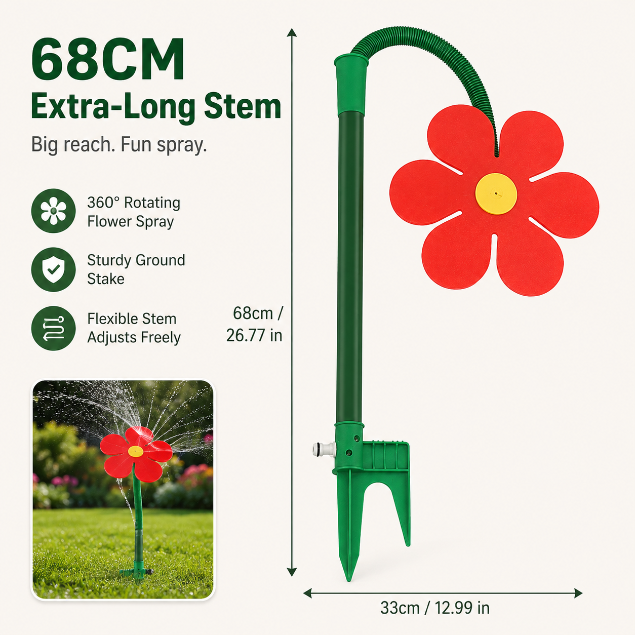 🌻Upgraded 68CM Large Dancing Sunflower Sprinkler