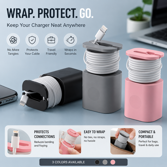 🔋 2-in-1 Charger Cable Organizer & Protective Wrap