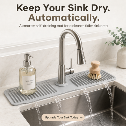 💦 Self-Draining Silicone Faucet Mat – Keep Your Sink Dry & Tidy