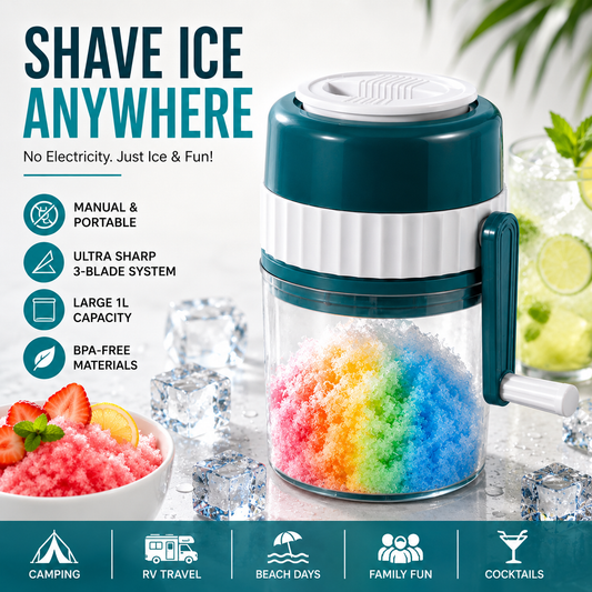 🍧 Manual Ice Shaver – Make Snow Cones Anywhere, No Electricity Needed