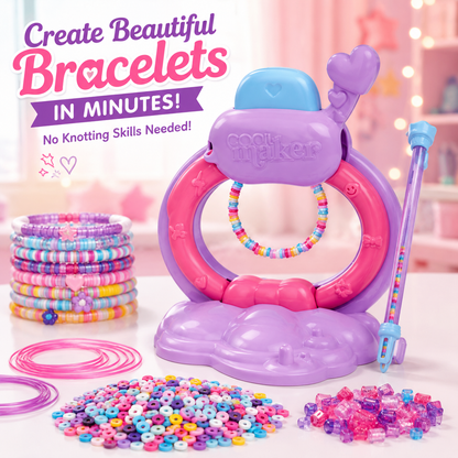 💖 Cool Maker Bracelet Maker Kit – DIY Friendship Bracelet Machine with 1200+ Colorful Beads | Creative Jewelry Craft Gift for Girls 5+