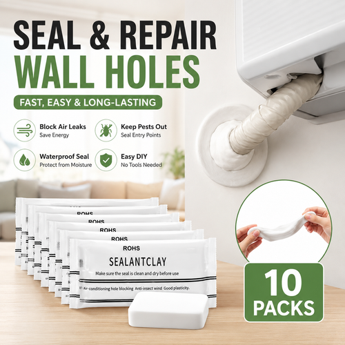 🔥 50% OFF | 10-Pack Wall Hole Repair Sealant Putty for AC Pipe Gaps, Wall Cracks & Plumbing Repairs