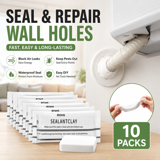 🔥 50% OFF | 10-Pack Wall Hole Repair Sealant Putty for AC Pipe Gaps, Wall Cracks & Plumbing Repairs