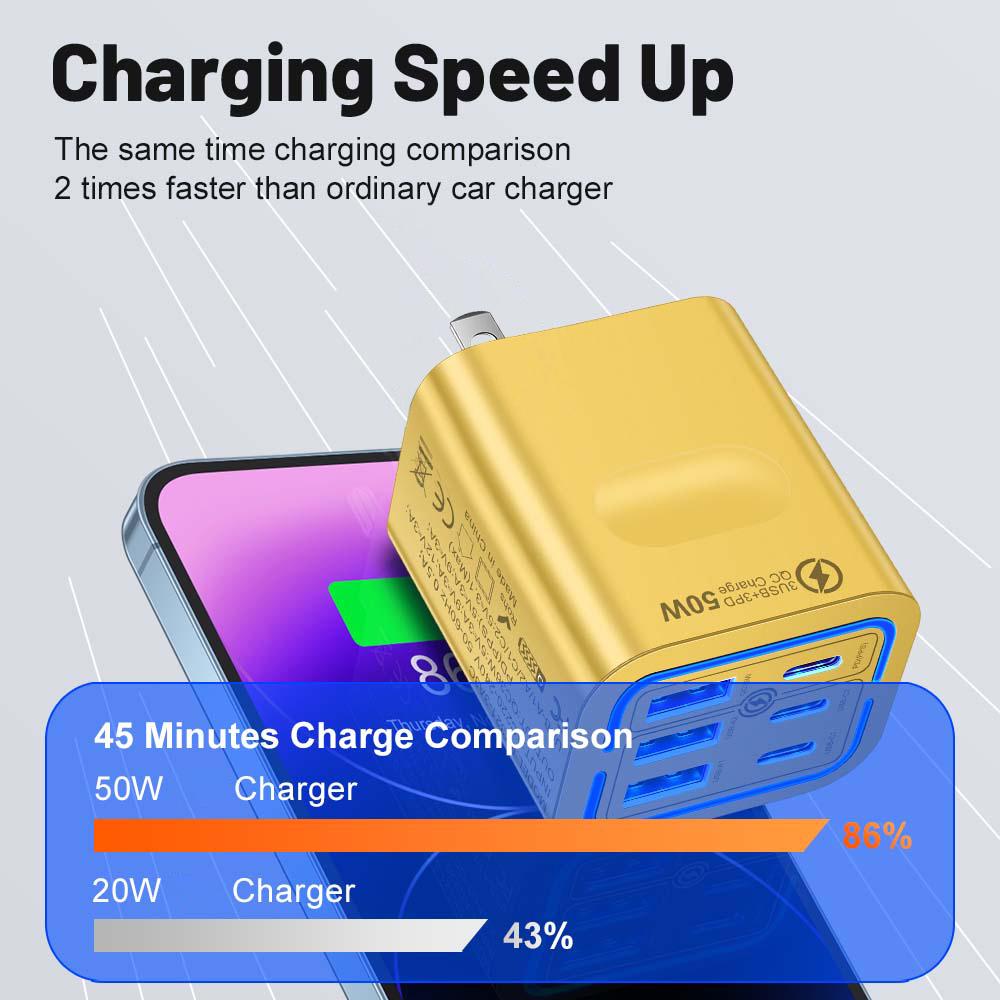 Portable 50W 6-Port Charging Station