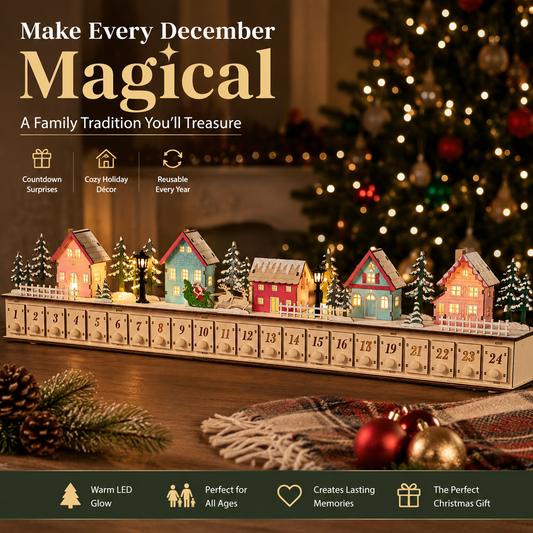 🎄 LED Christmas Village Advent Calendar – Create Magical Holiday Traditions