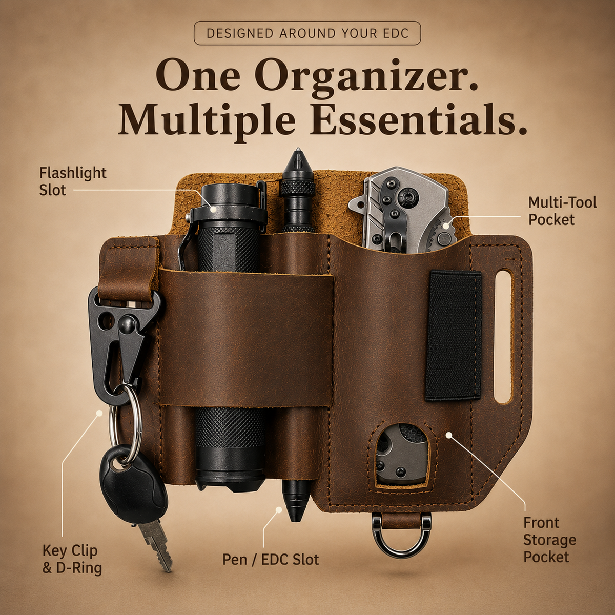 🧰 Leather EDC Belt Organizer