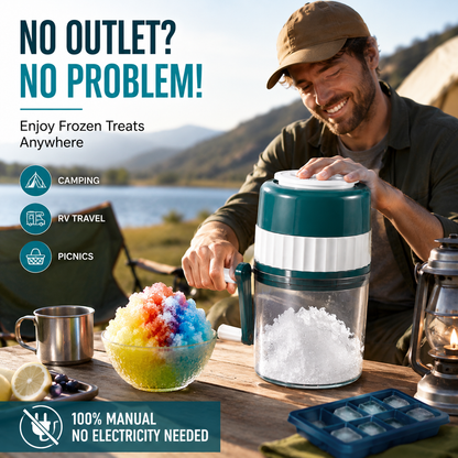 🍧 Manual Ice Shaver – Make Snow Cones Anywhere, No Electricity Needed