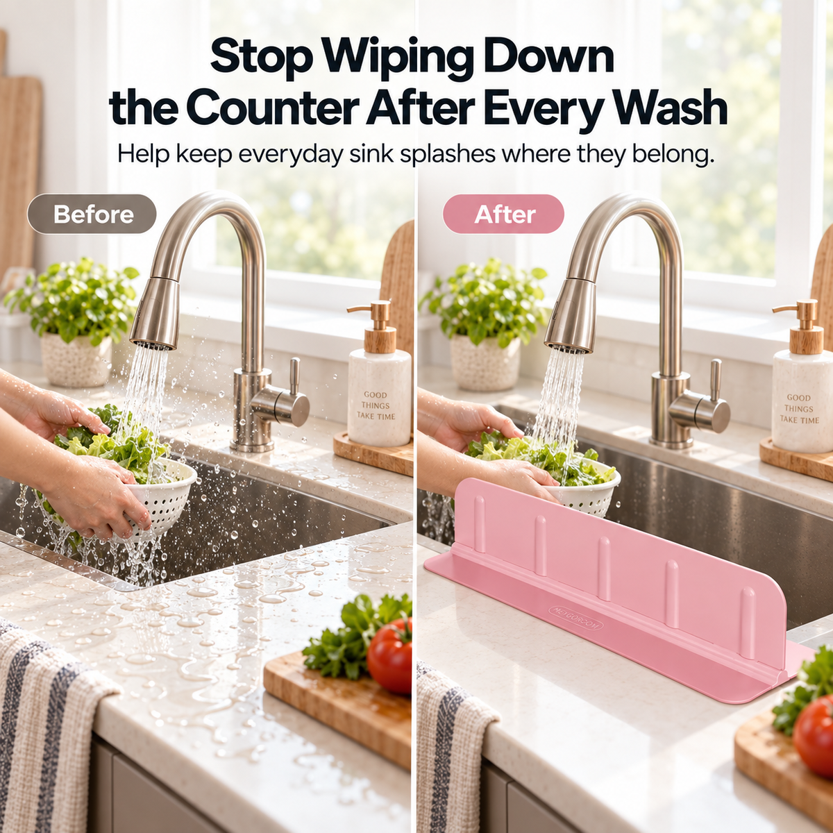 💦 Foldable Sink Splash Guard & Organizer – Keep Counters Dry & Clutter-Free