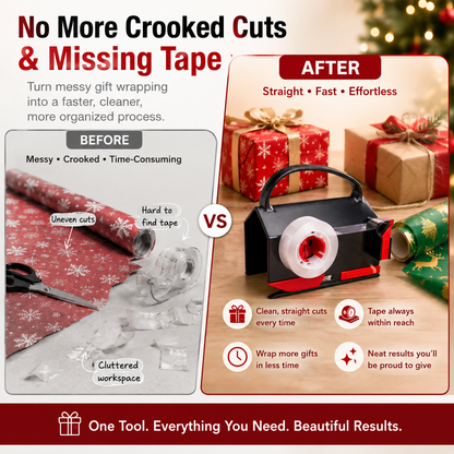🎁 Buy 1 Get 2 Free – 2-in-1 Wrapping Cutter & Tape Dispenser