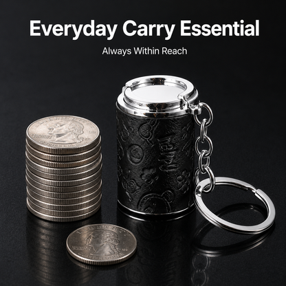Mini Coin Storage Keychain – Portable Coin Safe for Shopping Carts, Travel & Everyday Carry