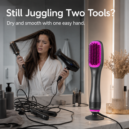 3-in-1 Ionic Hot Air Brush – Dry, Smooth & Style in One Step