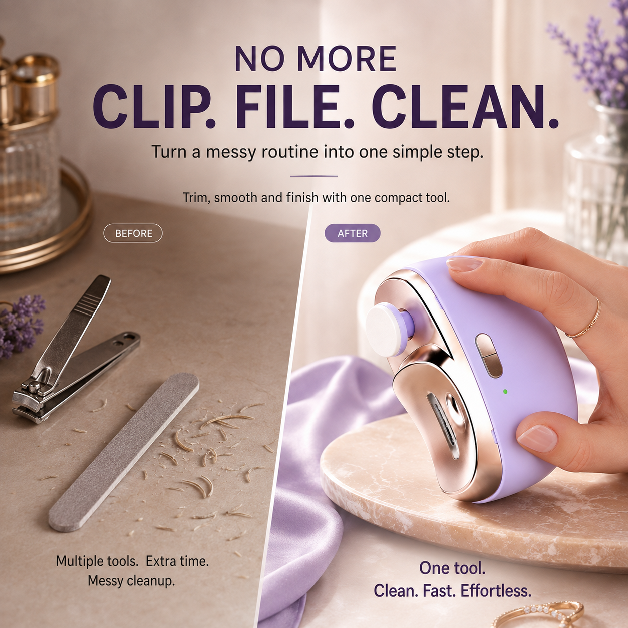 Automatic Electric Nail Clipper & Polisher – Easy Trim, Smooth Finish & Mess-Free Nail Care