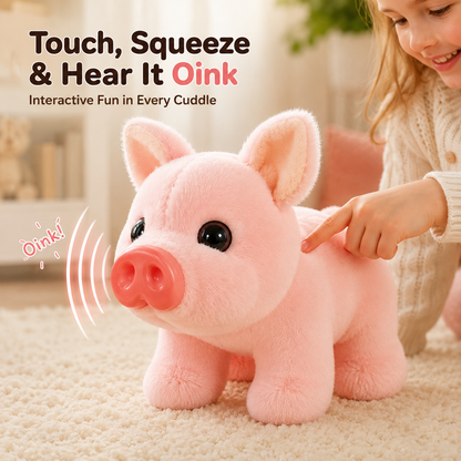 🐷 Hear It Oink! Interactive Plush Pig – The Cutest Cuddle Buddy Kids Can't Put Down 💖
