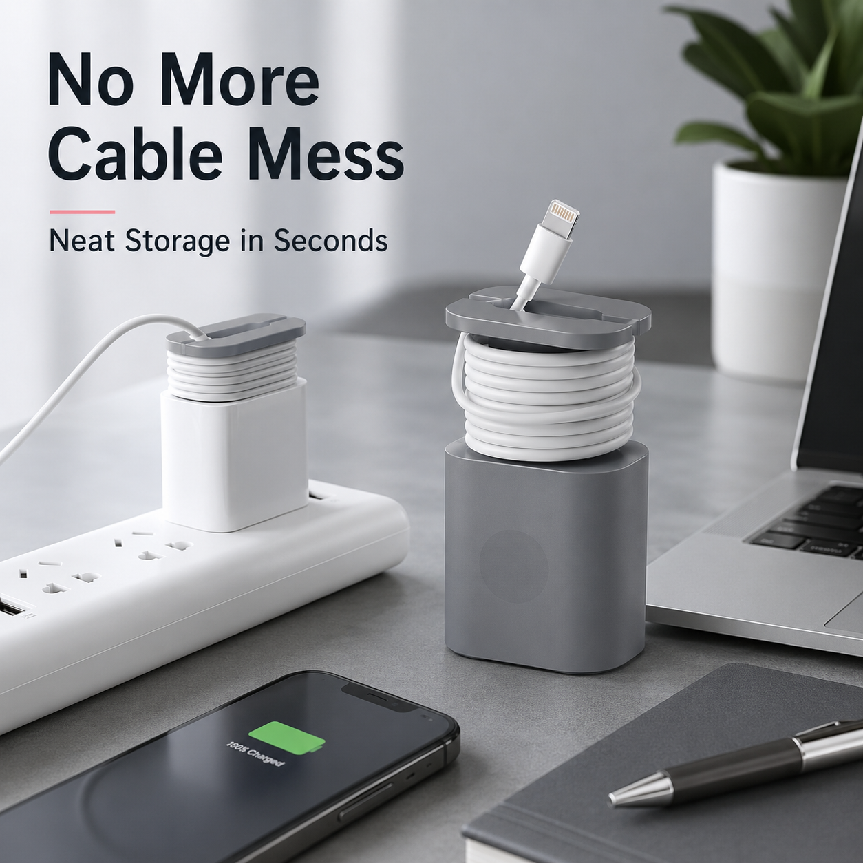 🔋 2-in-1 Charger Cable Organizer & Protective Wrap
