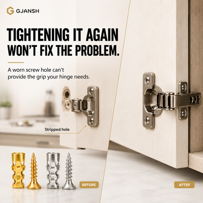 🔩 Door Hinge Thread Repair Kit – Fix Stripped Screw Holes & Loose Cabinet Hinges