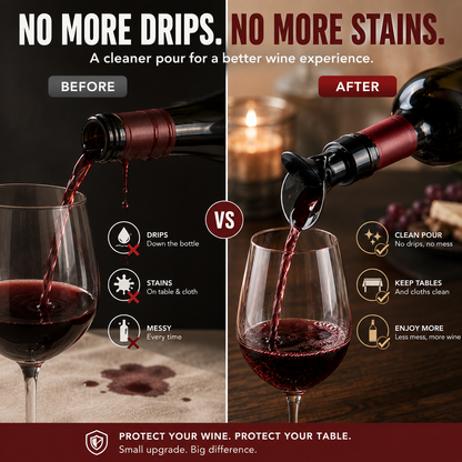🍷 2-Pack 2-in-1 Wine Pourer & Stopper – No-Drip Pour & Easy Seal