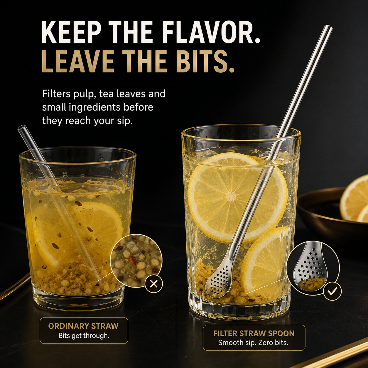 🥤 2-in-1 Stainless Steel Filter Straw – Sip, Stir & Filter With Ease