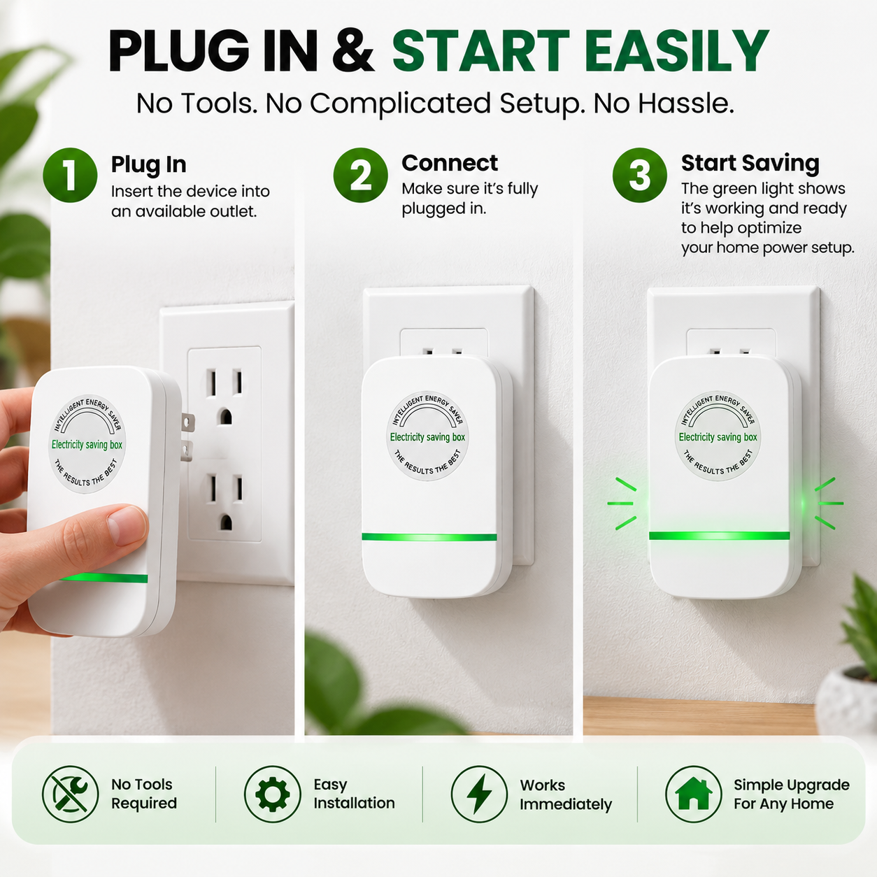 ⚡ Smart Power Saver Plug – Easy Plug-In Energy Management Device for Home & Office
