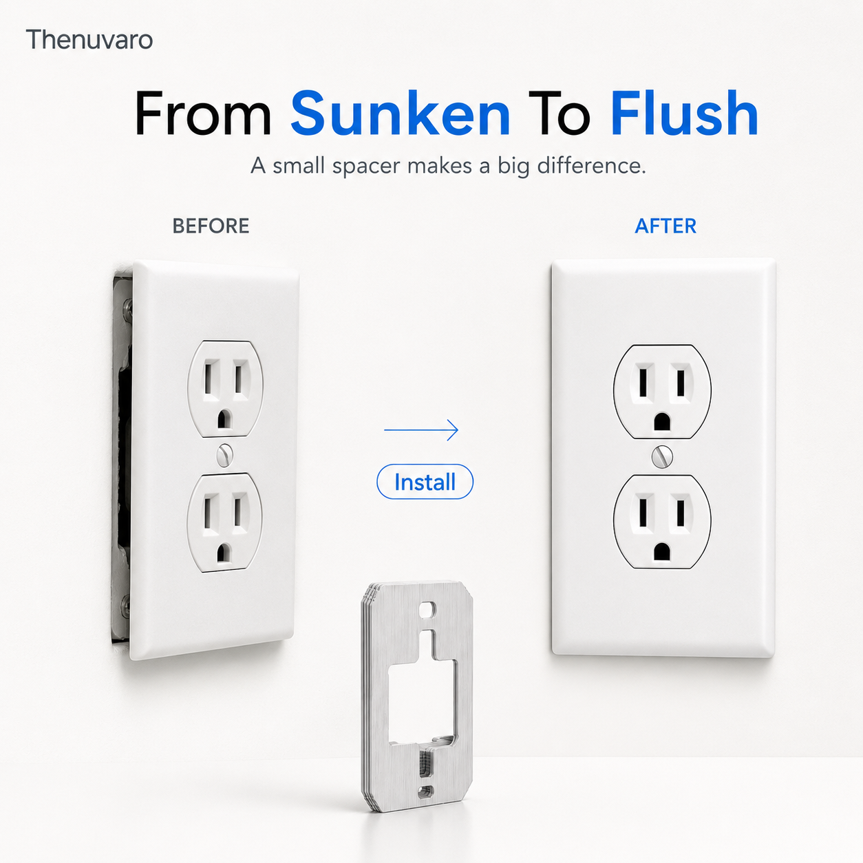 🛠 Outlet Repair Spacers – Easy Fix for Loose, Crooked & Recessed Outlets