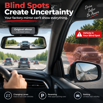 🚗 Wide Angle Rearview Mirror – See More, Drive With Confidence