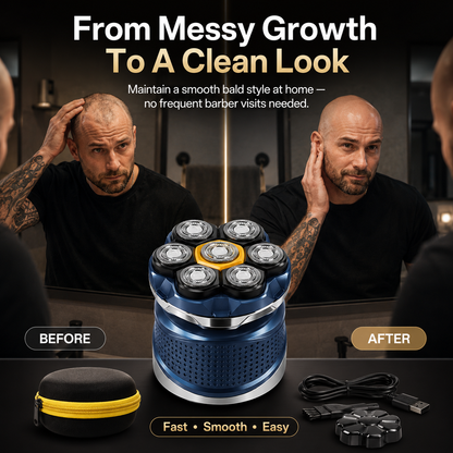 🔥 7D Floating Head Shaver for Men – Cordless Waterproof Electric Bald Head Razor