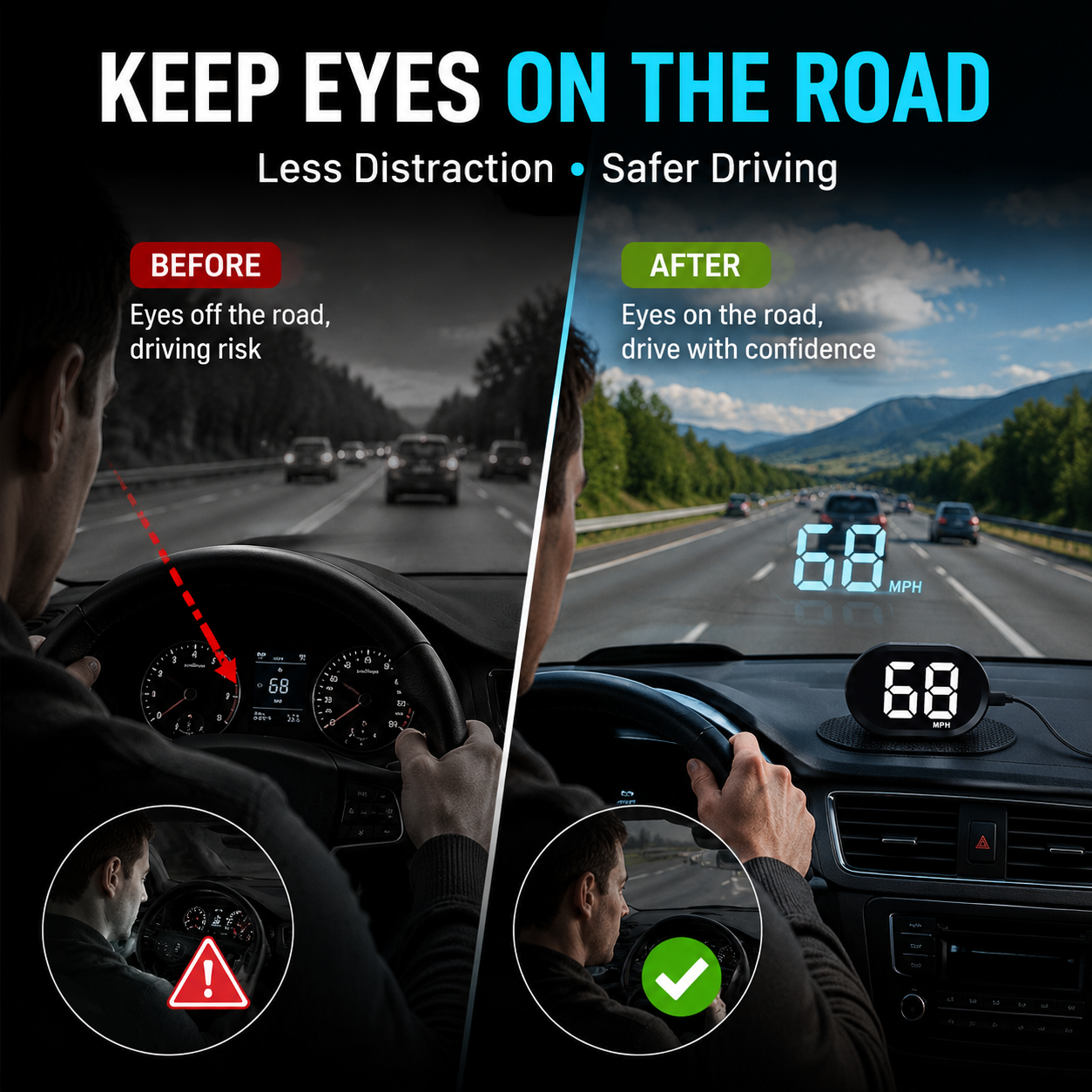 🔥 LAST DAY 50% OFF!🚗 K2 GPS Head-Up Display Speedometer – Plug & Play HUD for Any Vehicle
