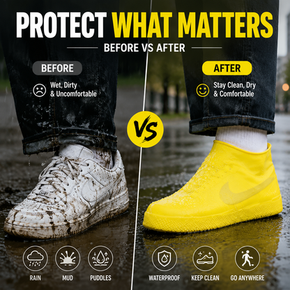 🌧 Waterproof Silicone Shoe Covers – Reusable Anti-Slip Rain Covers For Sneakers & Outdoor Use