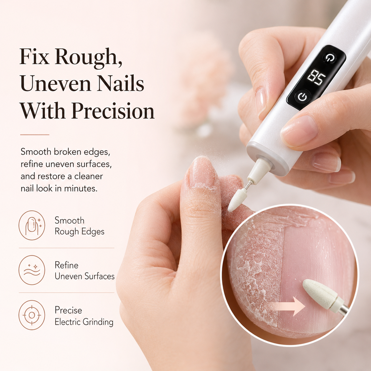 🔥 LAST DAY 50% OFF-Electric Nail Grinder With LED Light