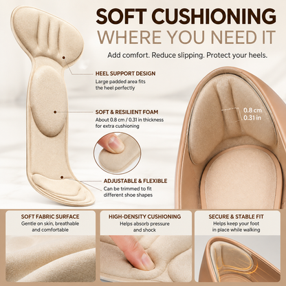 🔥 5-Pair Pack | Comfort Heel Fit Pads – Anti-Slip Cushioned Shoe Inserts for Better Fit & Heel Comfort**