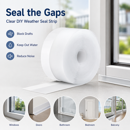🚪 ClearSeal™ Weatherproof Door & Window Seal Strip – Stop Drafts, Dust & Water Gaps