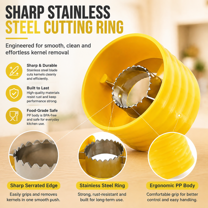 🌽 2pack-Stainless Steel Corn Kernel Stripper – Remove Fresh Corn Kernels in Seconds Without the Mess