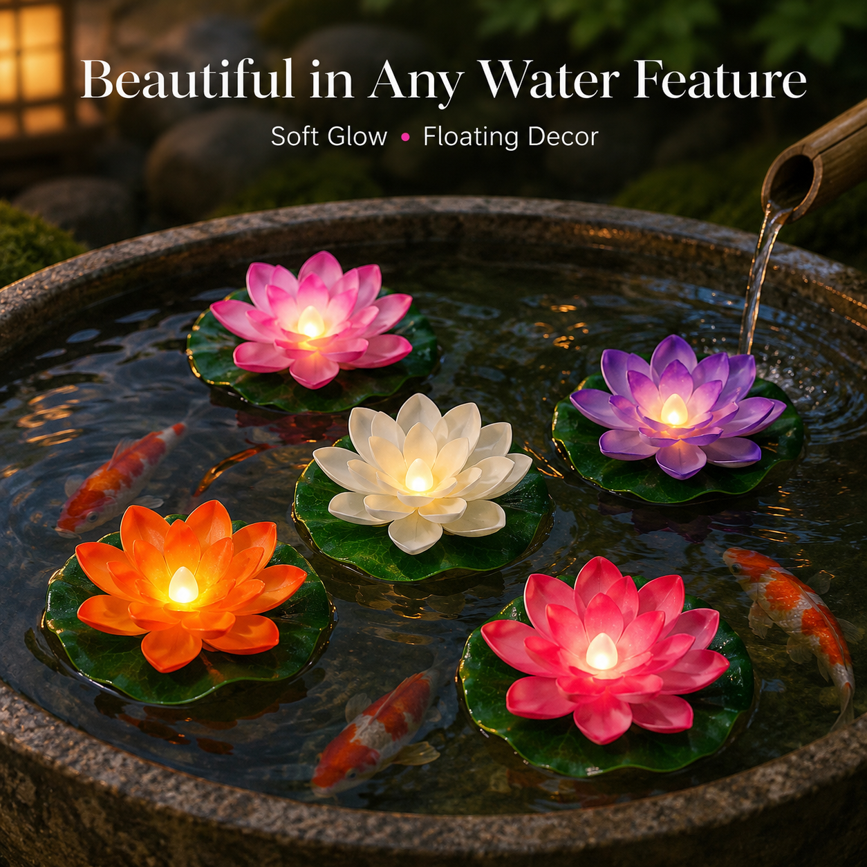 Floating Lotus LED Candle – Flameless Garden & Pool Decor for Spa, Patio, Wedding & Outdoor Ambience