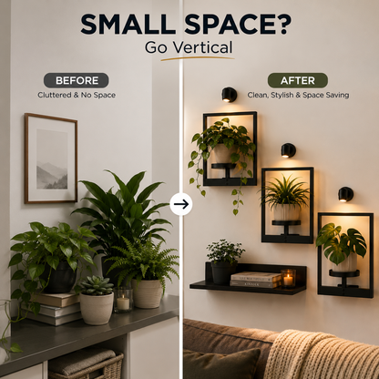 ✨ Modern Wall Plant Shelf With Ambient Light | Space-Saving Home Decor