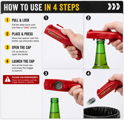 🍺 Bottle Cap Launcher Opener – Pop, Launch & Bring the Fun