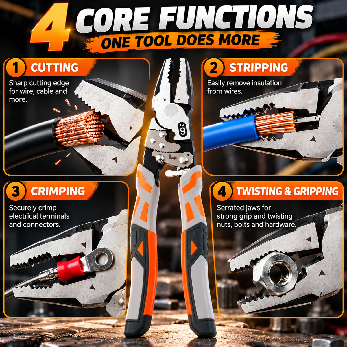 ⚡ Self-Locking Ratchet Pliers — More Grip, Less Effort