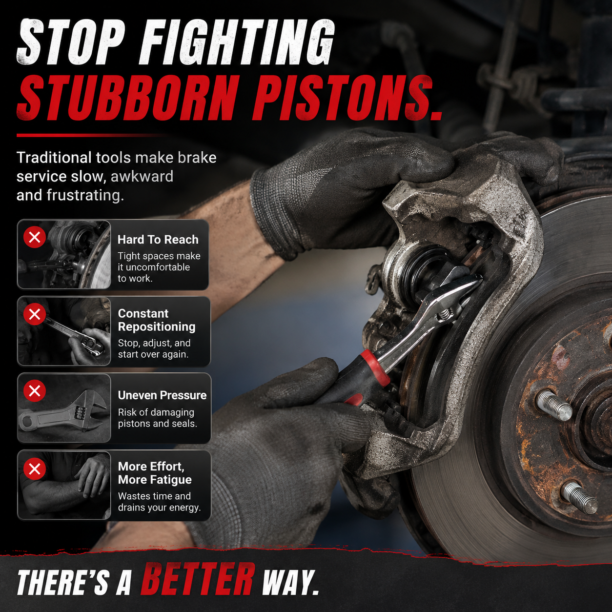 🔧 Ratcheting Brake Caliper Piston Press Tool – Faster, Easier Brake Pad Changes