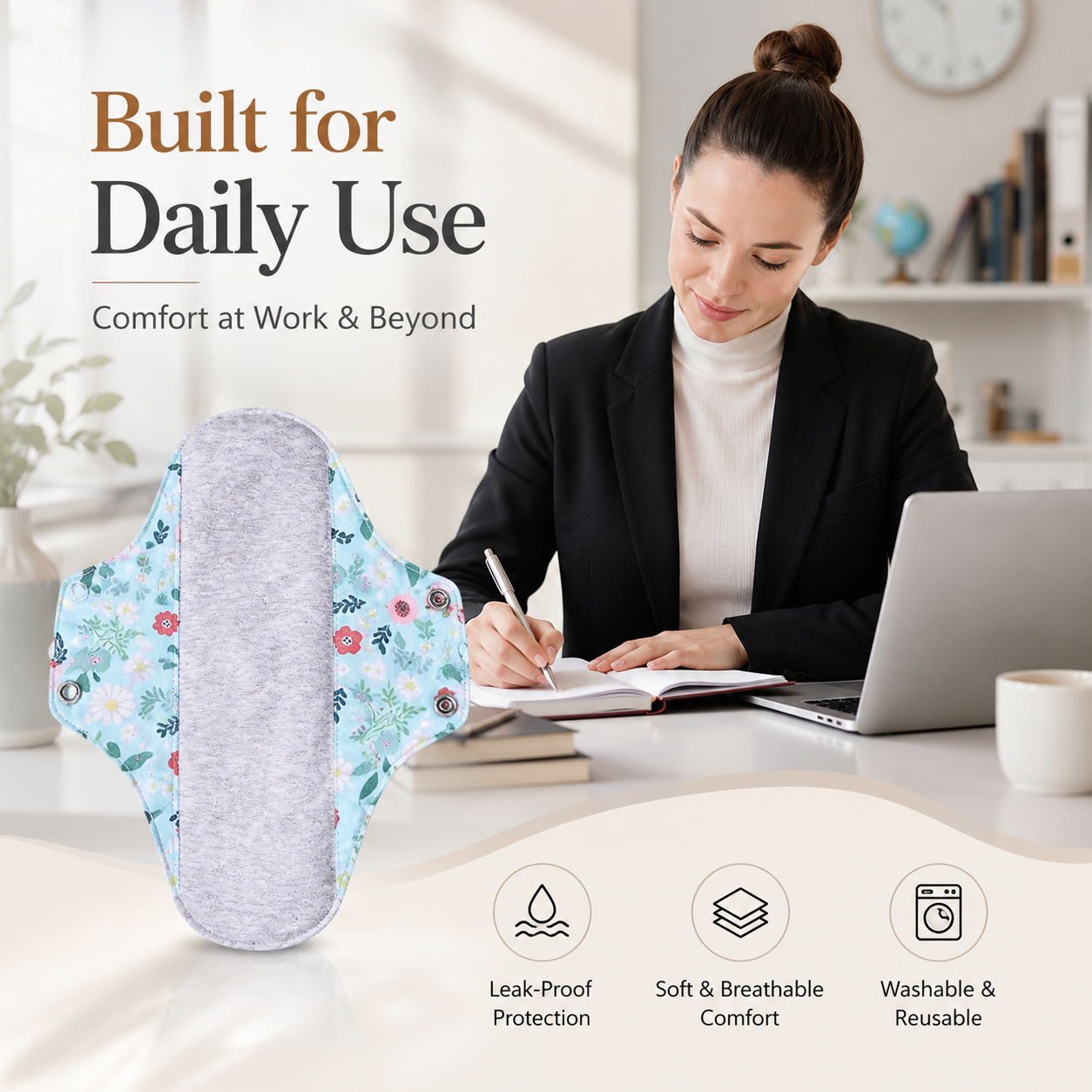 ✨6/12PCS Reusable Leak Protection Pads for Women – Soft, Washable & Breathable Daily Care