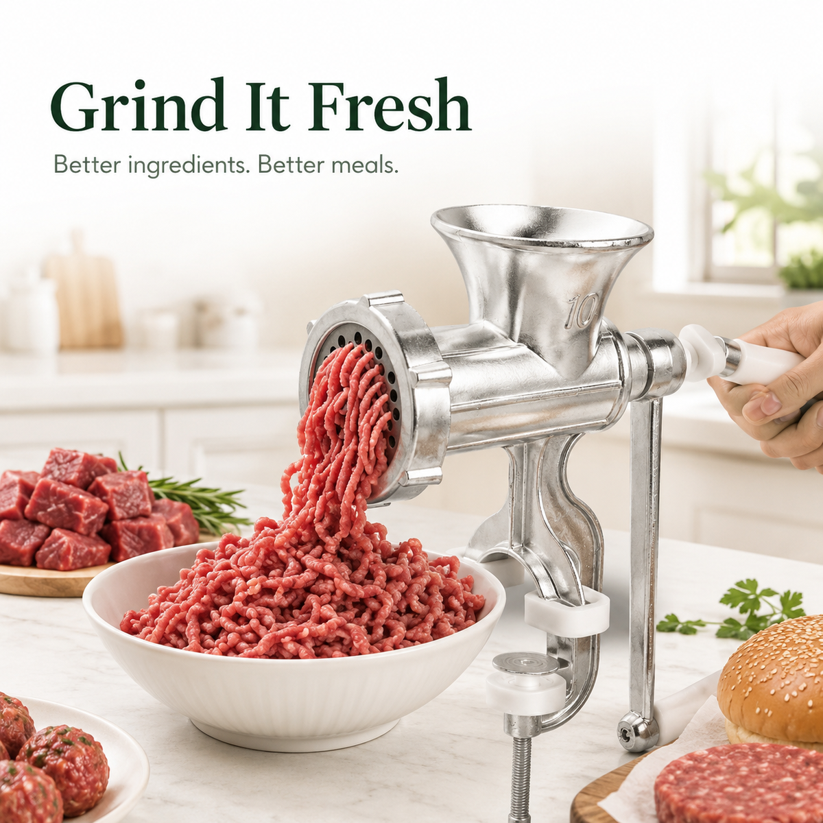🔥Manual Meat Grinder – Fresh Homemade Meals, No Electricity Needed