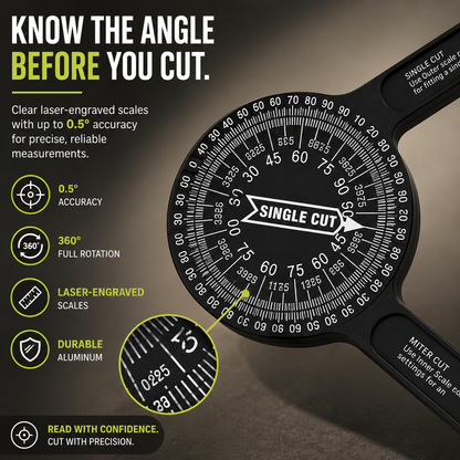 📐 360° Miter Saw Angle Finder – Measure Once, Cut With Confidence