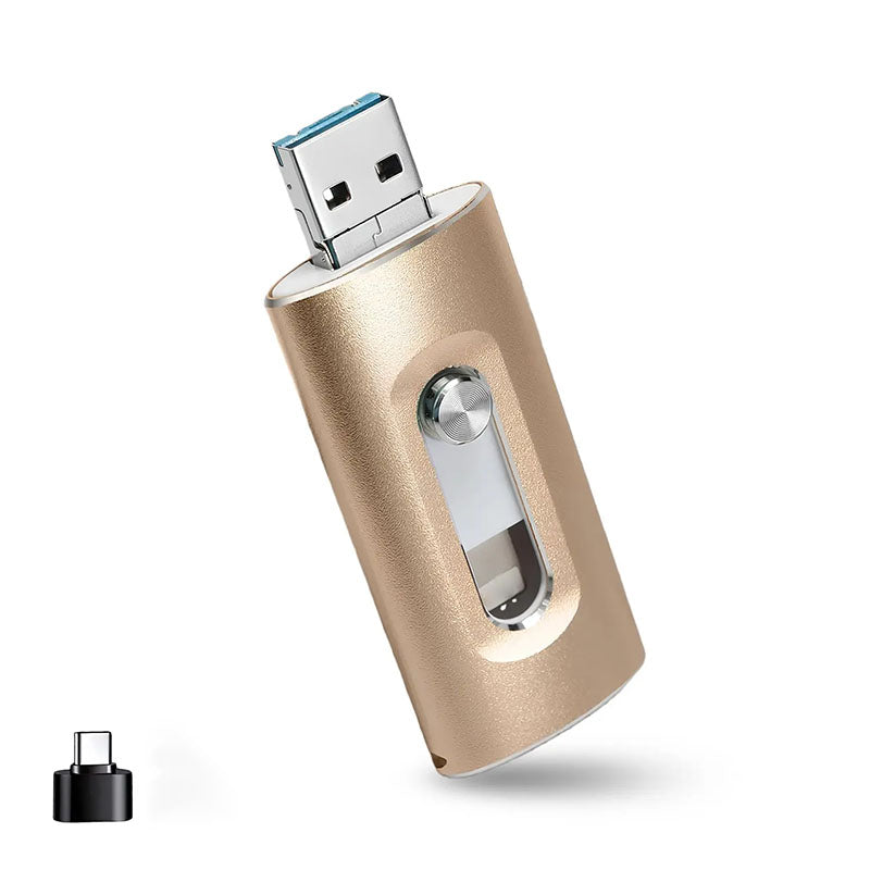 💾 4-in-1 High-Speed Flash Drive – Easy Backup for iPhone, Android & PC